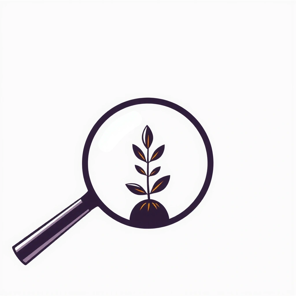 Magnifying glass over a plant, symbolizing transparency
